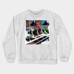 mazatlan street dreams in ecopop architectural collage art Crewneck Sweatshirt